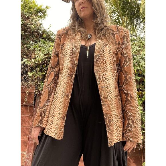 Jean Paul GAULTIER PARIS Python Print Rayon Jacket Size Large JPG - Picture 3 of 11